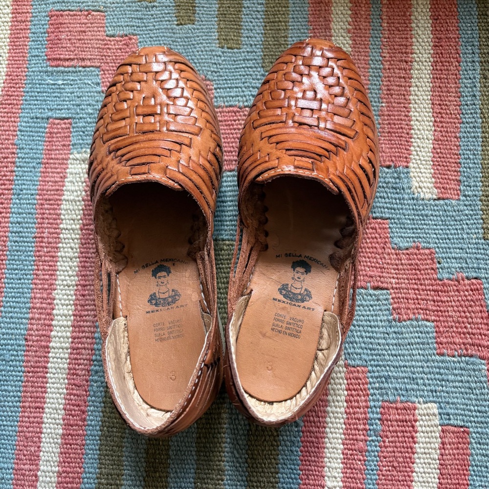 Woven Leather Huaraches Flats Handmade 6